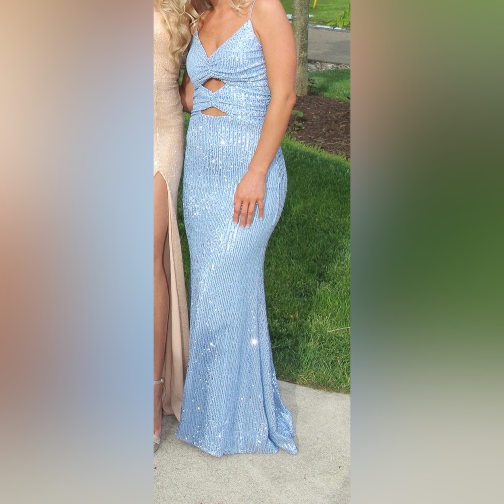 light blue prom dress